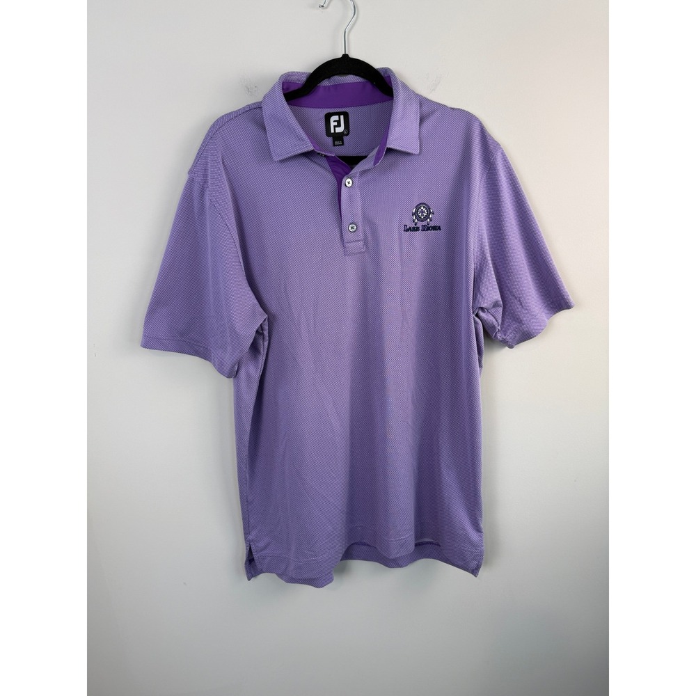 FootJoy Golf Polo Mens Large Purple Lake Kiowa Performance Short Sleeve Shirt